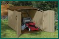 Storage building for a lawn mower